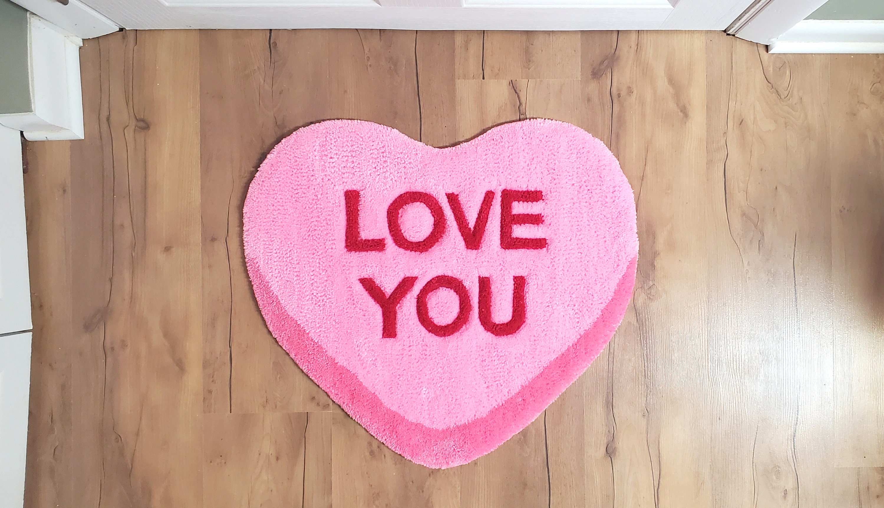 Heart Rug Cartoon Love You Candy Heart Rug, Pink - Etsy