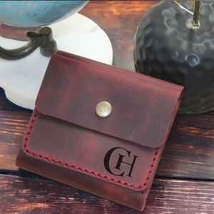 Cartera de cuero personalizada para mujer / Regalo de aniversario / Regalo del día de la madre / Cartera pequeña para mujer / Regalo del día de la madre