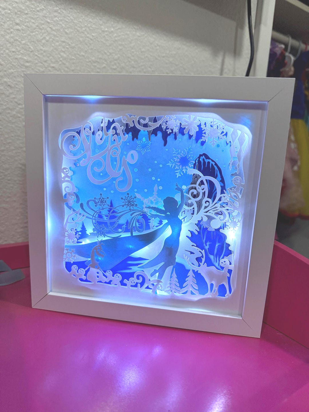 Led Shadow Box Space Winter Magic Lightbox – 8” X 8” LED Shadow Box - Etsy
