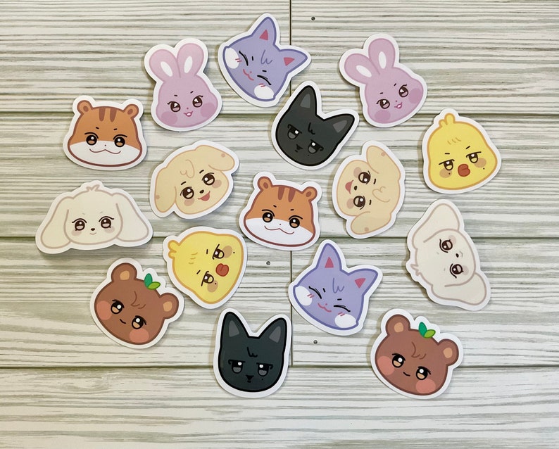 Memirable Sticker Ateez Aniteez Characters Mini Die Cut Sticker Pack, Fun Personality ...