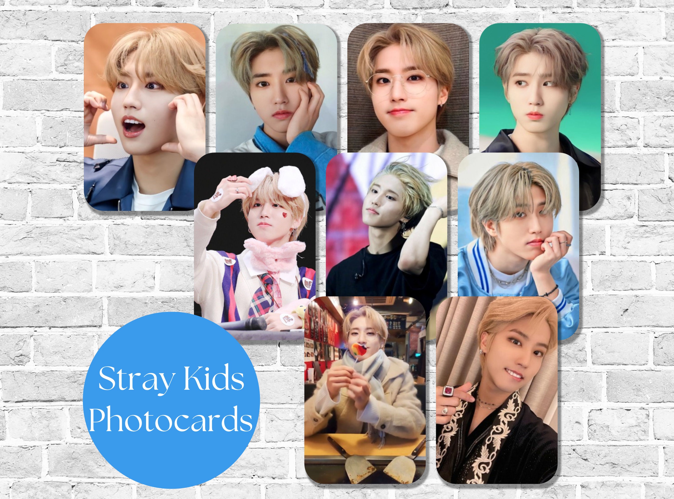 チソン  トレカ　ペンミ　jisung photo card fan meet Stray Kids Han Jisung Blonde Photocards, Memorable Moments