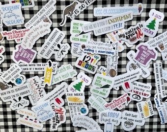Stray Kids Iconic Sayings C & D Mini Die Cut Sticker Pack, Fun Personality Flair, Well Known Memorable Quote Present, Cute Silly Phrase Gift