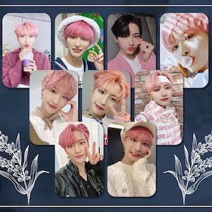 Cartes photo roses Ateez Seonghwa, objets de collection Moments mémorables, photo amusante sur PC Stan des Fêtes, joli cadeau photo de membre, produits dérivés amusants pour groupes
