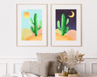 Cactus Printable Wall Art Decor Set of Two