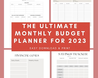 The Ultimate & Complete Budget Monthly Financial Planner Tracker Template