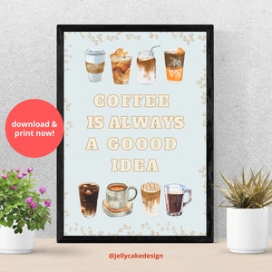 Coffee Lover Wall Art Printable Digital Kitchen Poster