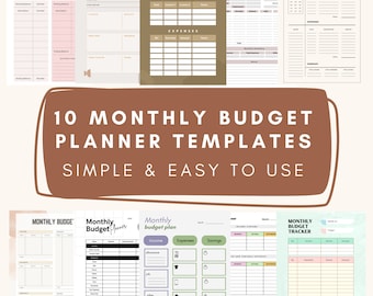 10 Monthly Budget Planner Templates / Simple and Easy to Use