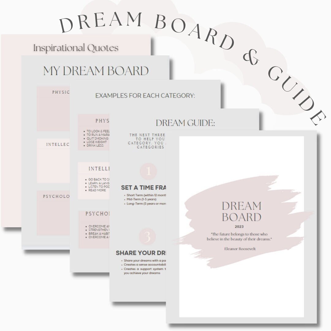 Dream Board / Vision Board - Customizable Template & Printable PDF - Etsy