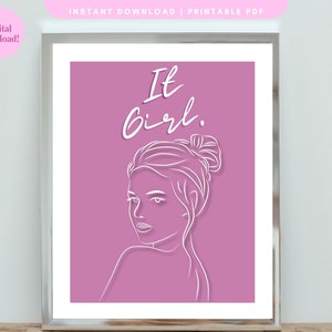 It Girl Digital Wall Art, Trendy Wall Art, Girly Wall Art, Printable Wall Art, Bedroom Wall Art, Aesthetic Wall Art, Pink Wall Art, Wall Art
