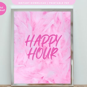 Happy Hour digitale Wandkunst, trendige digitale Wandkunst, Wohnheim Zimmer Wandkunst, College Zimmer, digitale Wandkunst, druckbare Wandkunst, Bar Cart