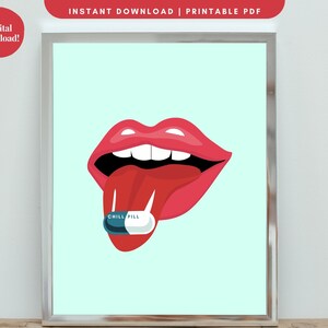 Chill Pill Digital Wall Art, Trendy Digitale Wall Art, Dorm Room Wall Art, College Room, Digital Wall Art, Afdrukbare Wall Art, Relax