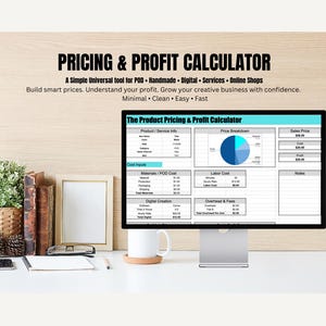 Product Pricing Calculator with Bonus Product Tracker for Small Businesses and Creative Shop Owners