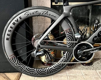 Road Bike 50mm, 52mm, and 63mm Aero Wheel Decals (Front and Rear Wheels - Disc Brakes Only)