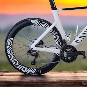 Adesivi per ruote aerodinamiche da 40 mm, 44 mm, 50 mm, 52 mm e 63 mm per bici da strada (ruote anteriori e posteriori, solo freni a disco)