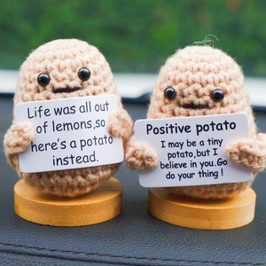 Custom Emotional Support Pickle Handmade Crochet Positive Potato