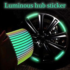 Colorful Reflective Wheel Hub Decal - Wheel Hub Reflective Tape Decal - Car Warning Safety Decal - Bicycle and Electric Bicycle Wheel Decal