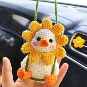 Baby Products Online - Swing Duck Car Hanging Decoration, Linkstyle Car  Hanging Mirror Car Interior Accessories Car Rearview Mirror Pendant Car  Decoration Cute Duck Straw Hat Car Interior Car Design - Kideno