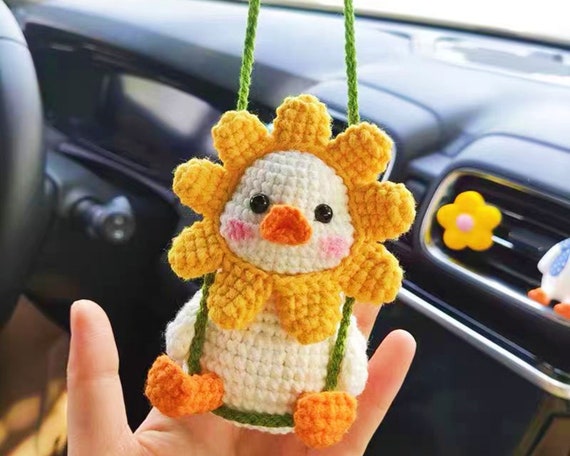 Crochet Swinging Duck Car Charm – Made by Bunny