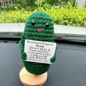 You are a Big Dill Crochet Pickle Car Dashboard Decor-Handmade Car Accessories-Positive Pickle-Emotional Supportive Pickle-Bid Dill Gift