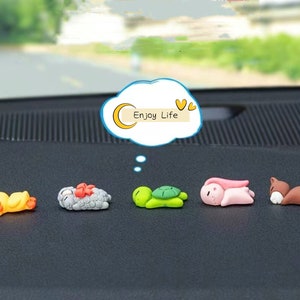 5PCS Cute Car Dashboard Decor- Car center console ornaments-Car rearview mirror decorations-Car Decor- Mini duck bear bunny  Sheep Ornament