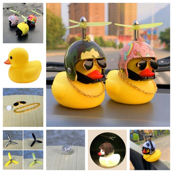 Rubber Duck With Helmet/funny Yellow Duck Dashboard Decor/car Ornaments/car  Accessories/duck Decoration Gift/multiple Helmet Options 