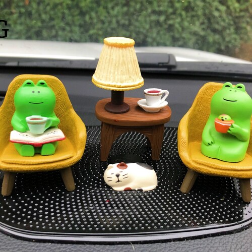 Cute Car Dashboard Decormini Frog Cat Ornamentcar Etsy