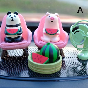 8Pcs/set Cute Panda Car Decoration Dashboard Toy Auto Car DIY Cartoon  Ornament Interior Supplies Decoration Accessories