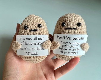 Positive Potato Emotional Support Potato Make Lemons Out of Lemonade  Encouraging Gift Crochet Positive Potato 