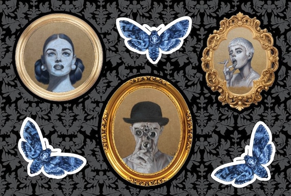 6 in x 4 in Haunted Heart Sticker sheet