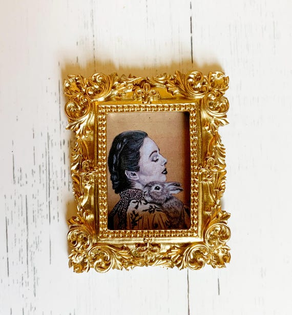 Woman with rabbit Art Magnet