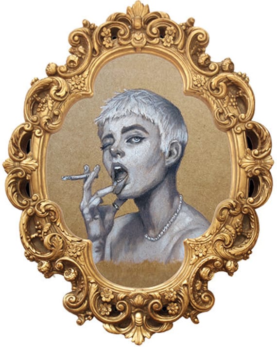 Chingona sticker - Original pencil art Marisol