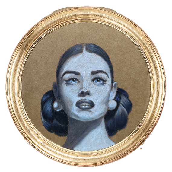 La Dama sticker - Original pencil art Marisol