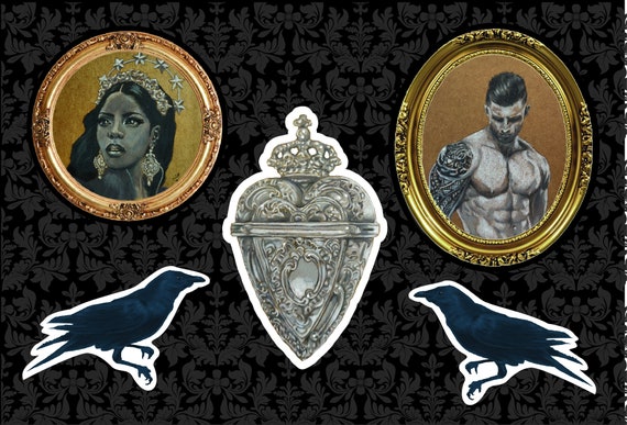 6 in x 4 in Haunted Heart Sticker sheet- La Reina