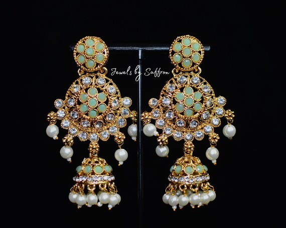 Grand Chandbali Jhumka Earrings – Gulab Jewelry