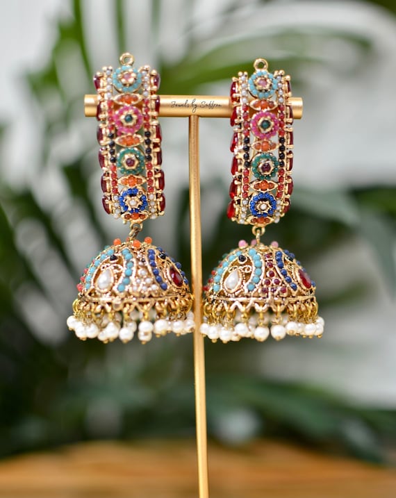 Leaf Design Jhumka Earrings – Godhuli