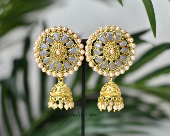 Buy Jhumka Earrings, Indian Earrings, South Indian Earrings, Indian  Jewelry, Bridal Earrings, Kemp Earring, Peacock Earrings Gold Jhumka Earring  Online in India - Etsy
