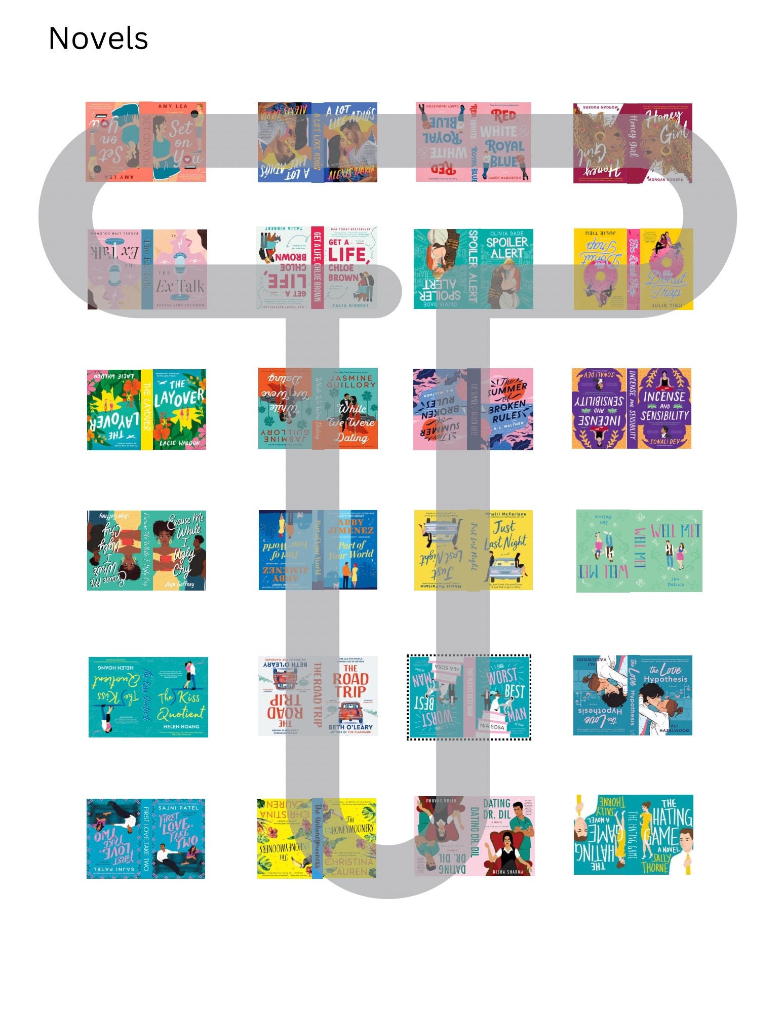 24 Printable Mini Book Covers 1:12 Scale Contemporary Romance Books