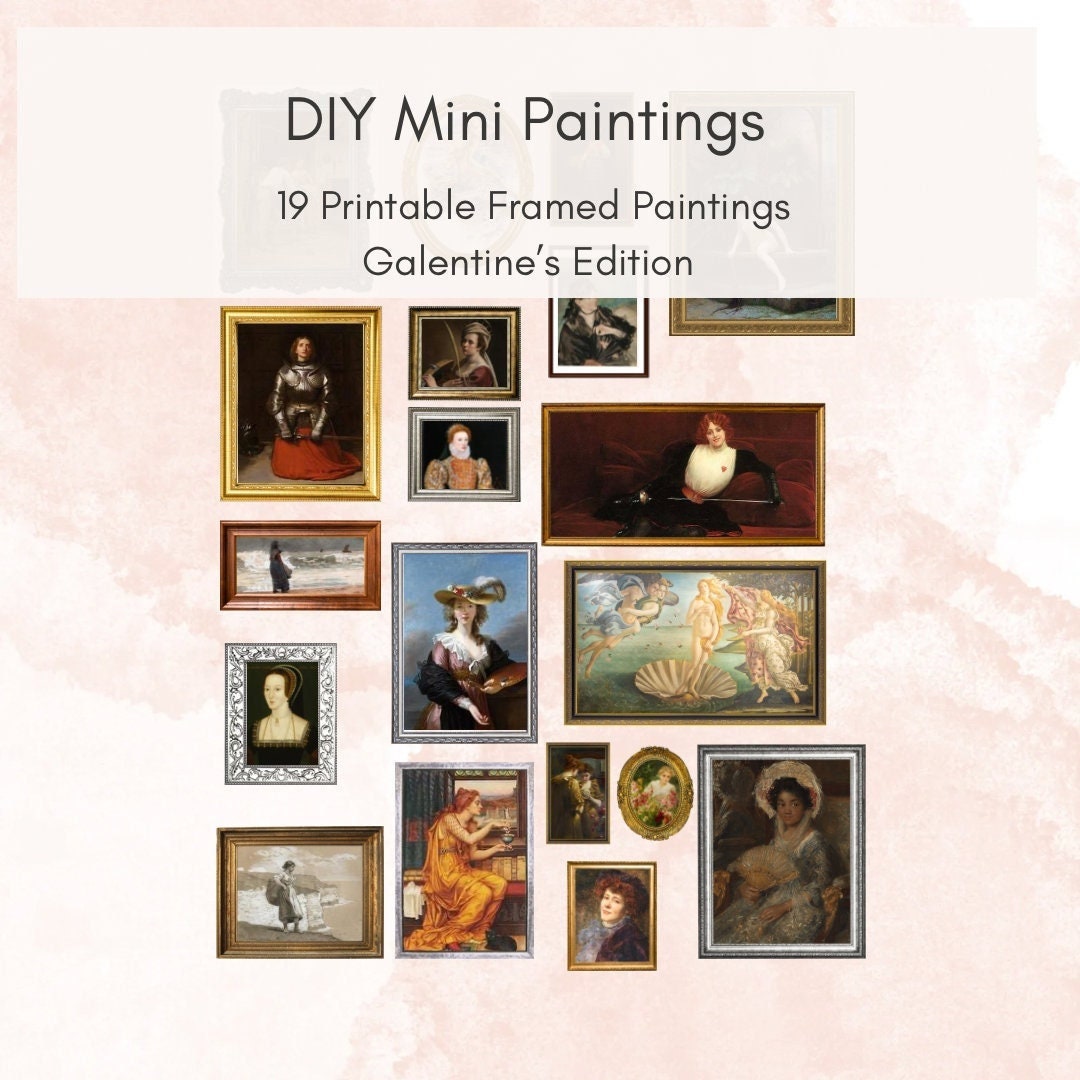 19 Printable Mini Wall Decor 112 Scale Dollhouse Art Prints Women