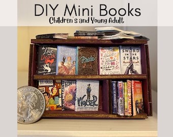 60 portadas de mini libros imprimibles - Escala 1:12 - Libros para niños y libros juveniles - Decoración de casa de muñecas