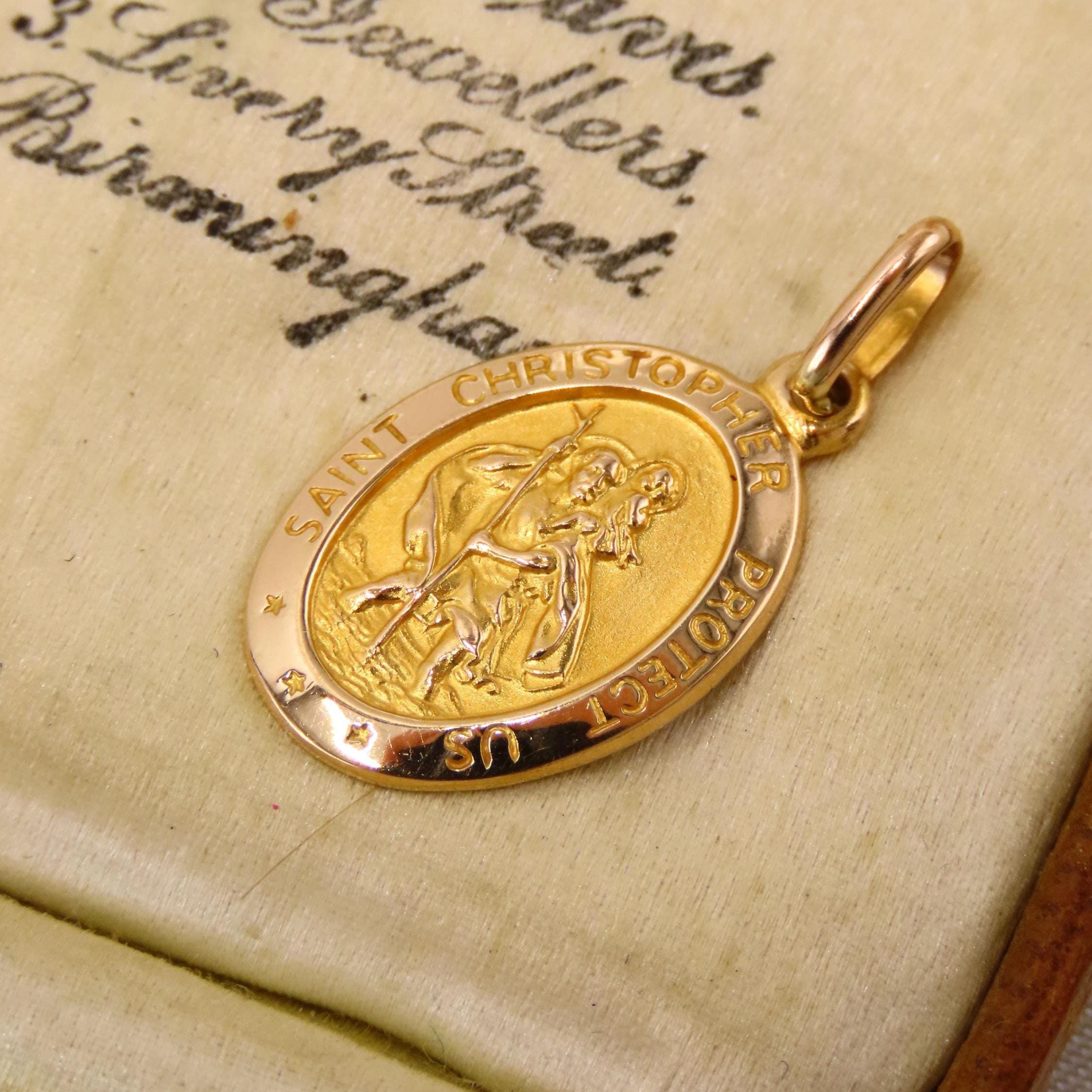 Médaille Pendentif UNOAERRE Zodiac Signe Verseau (Acquario) - Or Massif 18K - Vintage Années 70 - Occasion