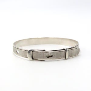 925 Silver Adjustable Belt Buckle Bangle | Stamped "925" | 14.23g