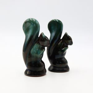 Vintage Pair of Blue Mountain Pottery Squirrel Figurines | Flow Glaze Ceramics | Made in Canada