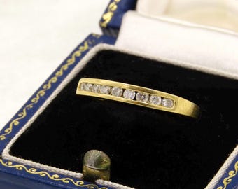 Pre-loved 18ct Gold Diamond Channel Set Half-Eternity Ring, 0.33cts, Size P