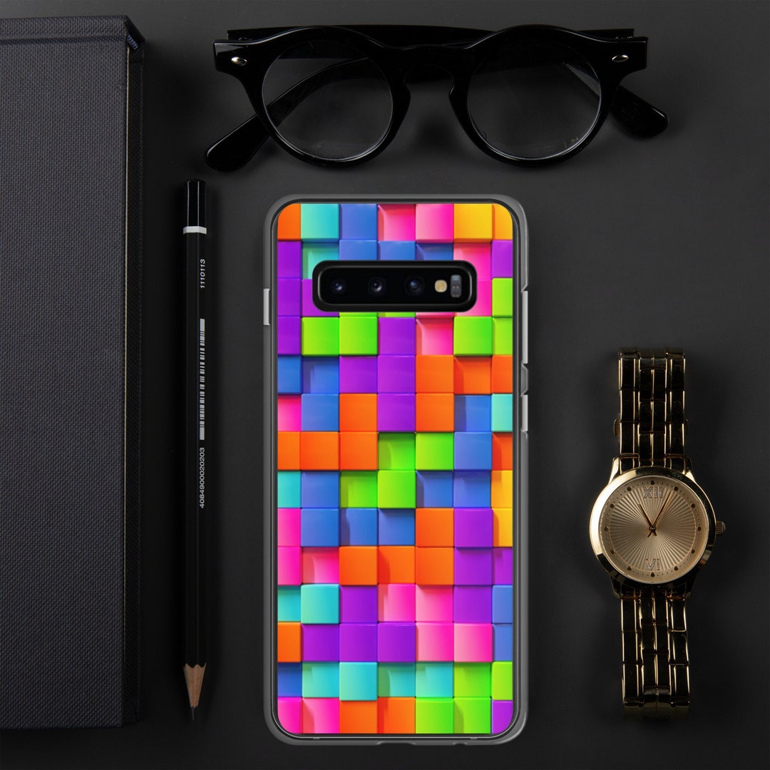 Multi Object Phone Case 3D Cubes | Colorful Multi-colored Samsung Phone Case ~ Cool Unisex ...