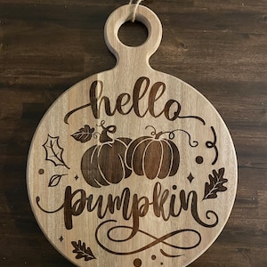 Hello Fall Laser Engraved Sign