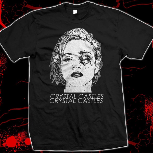 T-shirt Crystal Castles Sad Face 2011 - Alice Glass Design Noir Double Face - Taille S à 5XL - Neuf Avec étiquette