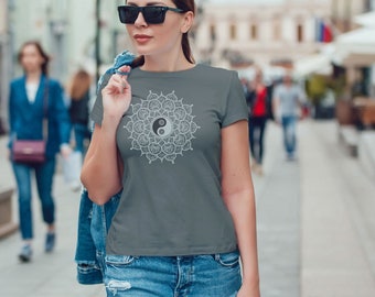 Divine Connection T-Shirt: Chinese Yin Yang Shirt for Spiritual Awakening, Balance and Inner Peace ,Cosmic Harmony and Zen Meditation