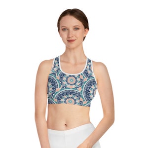 Mandala, Women&#39;s Sports Bra, Yoga Bra, Racerback Bra, Gym Top, Workout Top, Athletic Tops, Sportswear, All Sizes, Sleeveless