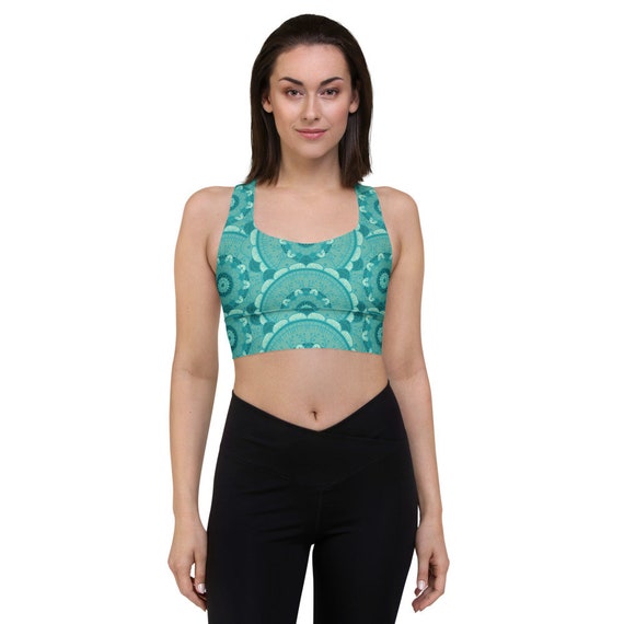 Longline Sport Bra Organic Underwear Workout Bra Cotton Yoga Top Sport Crop  Top Green Bra Fitness Bra Gifts for Her 