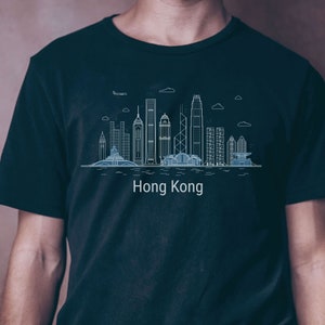Hong Kong T-Shirt, HK Skyline Shirt, China T-shirt, Gift for Him, Yoga T-Shirt, Gift for Her, South China Sea, cosmopolitan city, Asia